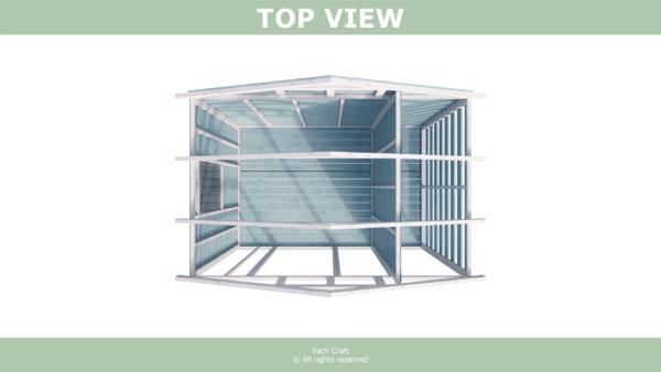 10x6 Woodshed plans, gable roof, top view