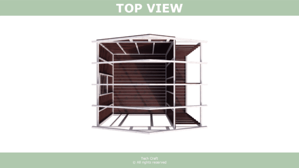 10x8 Woodshed plans, gable roof, top view