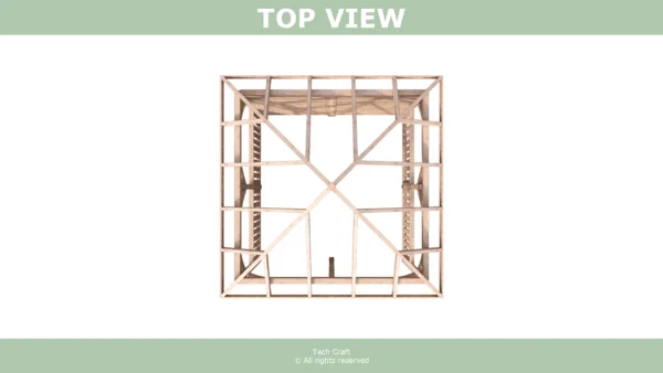 12x12 Gazebo plans, hip roof, top view