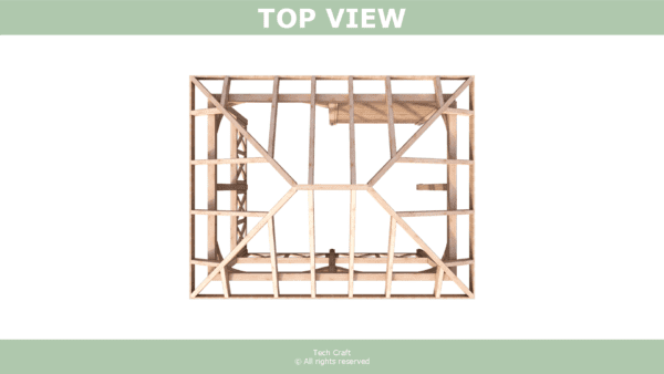 12x14 Gazebo plans, hip roof, top view