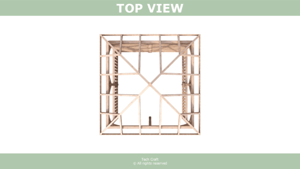 14x14 Gazebo plans, hip roof, top view