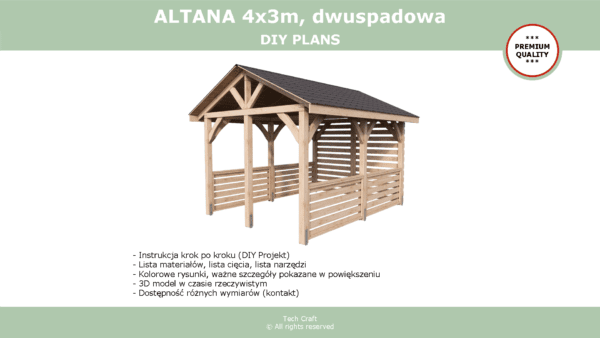 Altana 4x3m, projekt DIY