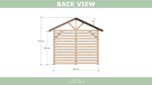 Altana 4x3m, projekt DIY, back view