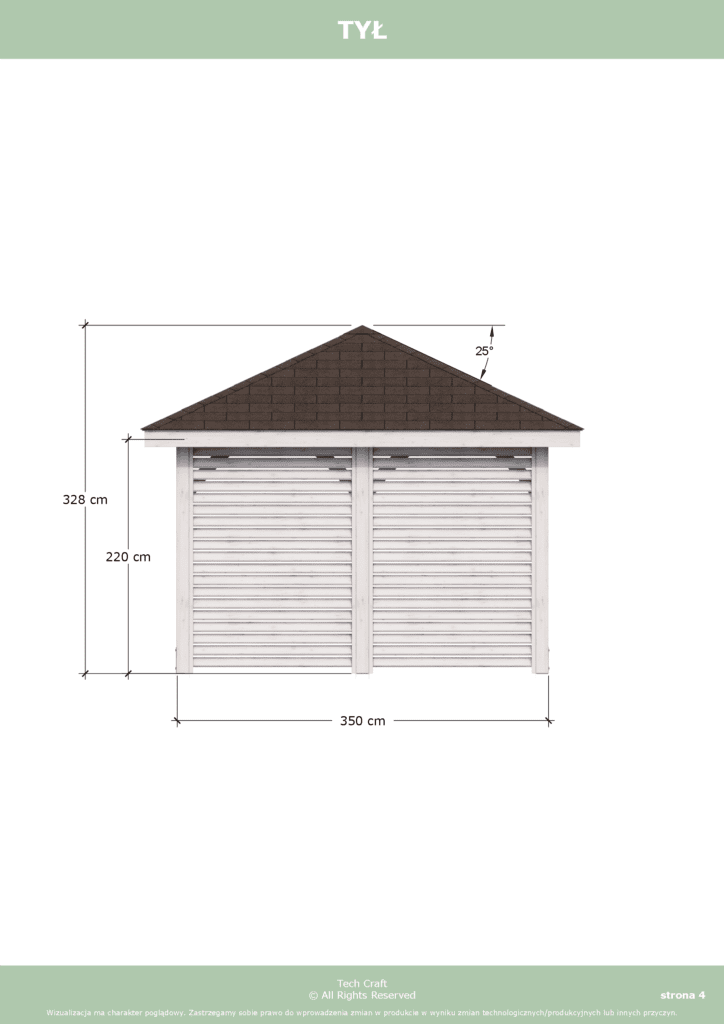 Altana czterospadowa 3,5x3,5m Projekt DIY