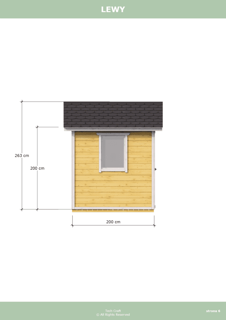 Domek gospodarczy drewniany na narzędzia 2,5×2,5m