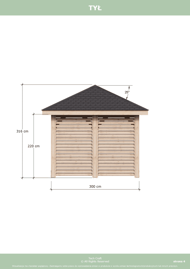 Altana czterospadowa 3x3m Projekt DIY