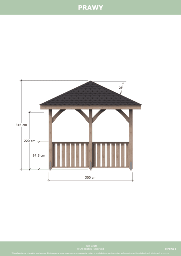 Altana czterospadowa 3x3m Projekt DIY