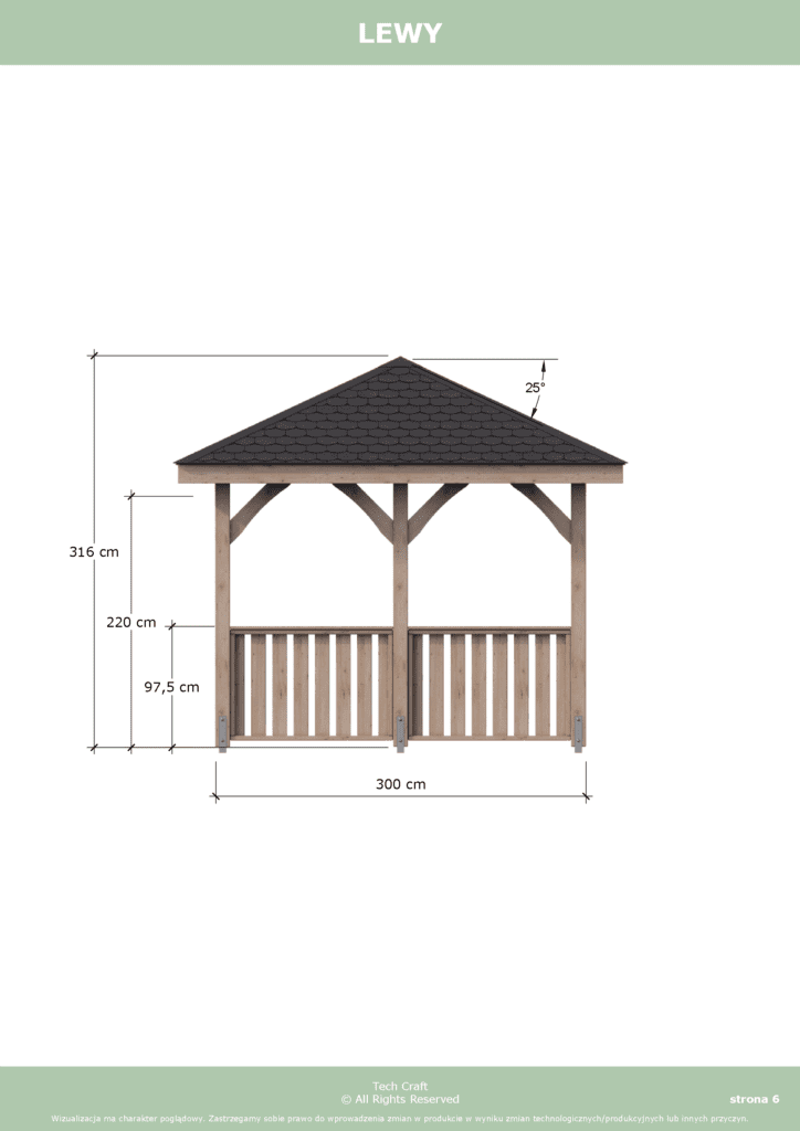 Altana czterospadowa 3x3m Projekt DIY