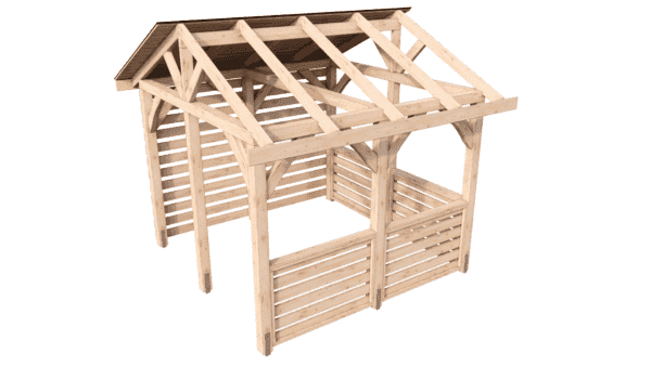 Altana ogrodowa drewniana dwuspadowa 3x3m