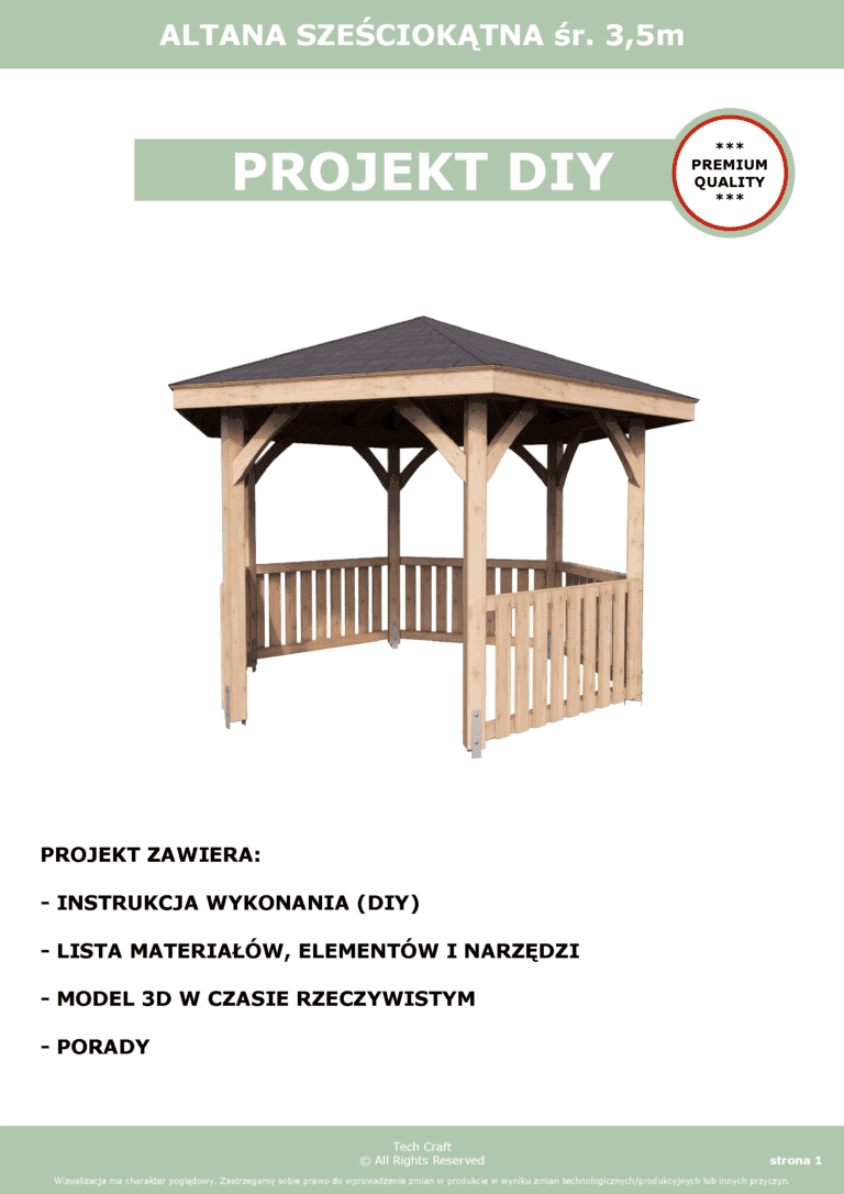 Altana ogrodowa drewniana sześciokątna 3,5m