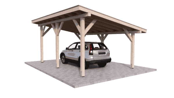Carport wiata garażowa drewniana zadaszenie 6x4 wolnostojąca