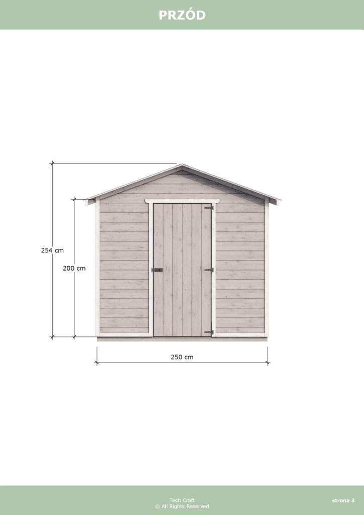 Domek gospodarczy drewniany na narzędzia 2,5x2,5m