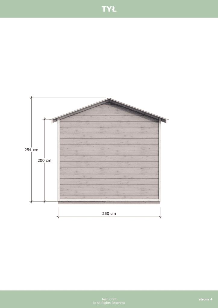Domek gospodarczy drewniany na narzędzia 2,5x2,5m