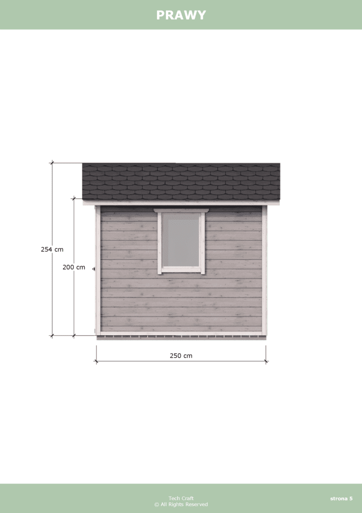 Domek gospodarczy drewniany na narzędzia 2,5x2,5m