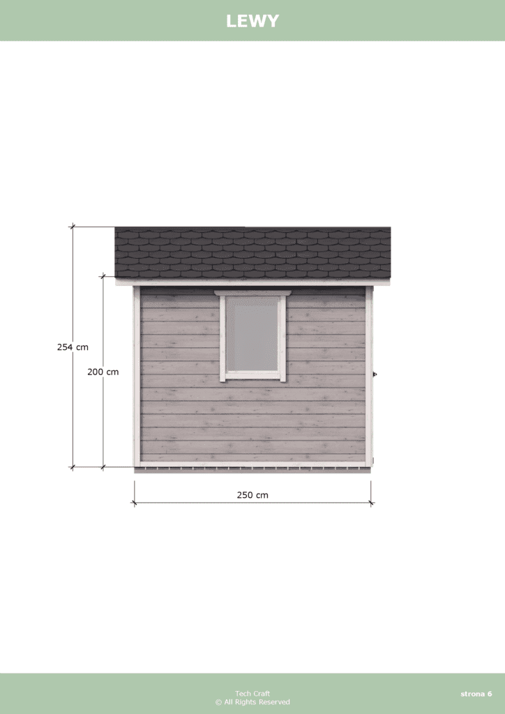 Domek gospodarczy drewniany na narzędzia 2,5x2,5m