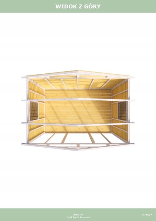 Domek gospodarczy drewniany na narzędzia 2,5×2,5m