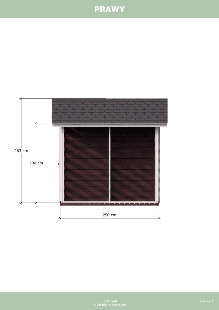 Domek gospodarczy drewniany na narzędzia z drewutnią 3x2,5m