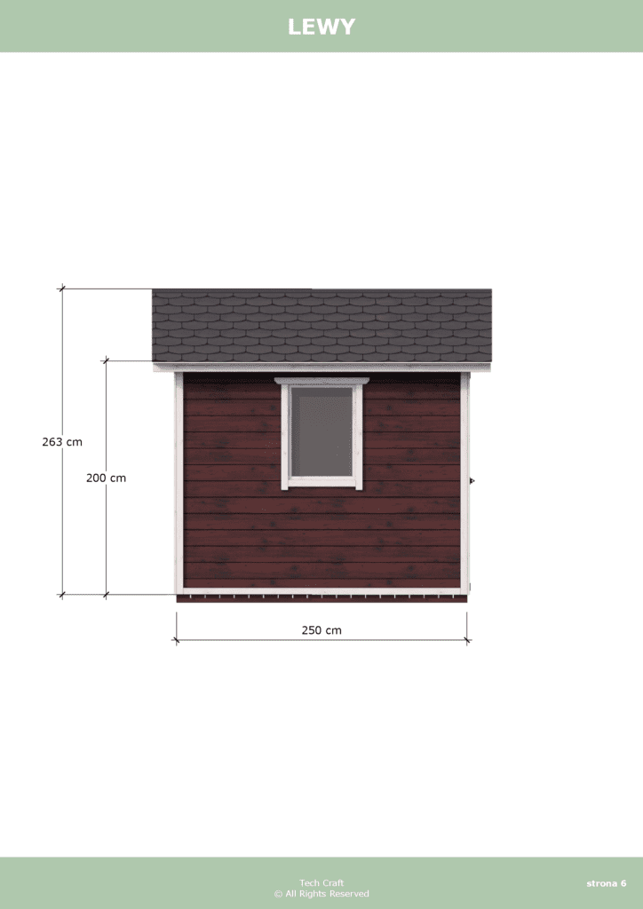Domek gospodarczy drewniany na narzędzia z drewutnią 3x2,5m
