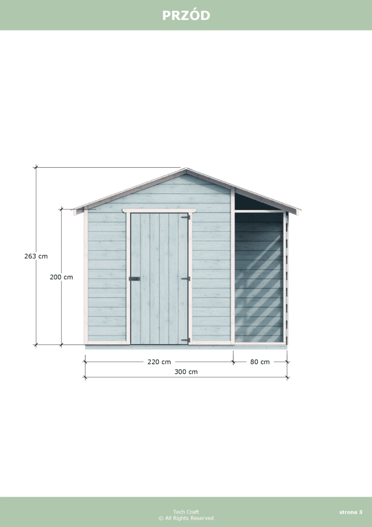 Domek gospodarczy drewniany na narzędzia z drewutnią 3x2m