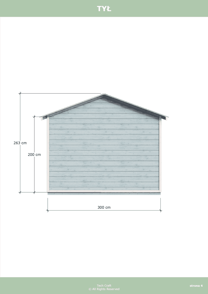 Domek gospodarczy drewniany na narzędzia z drewutnią 3x2m
