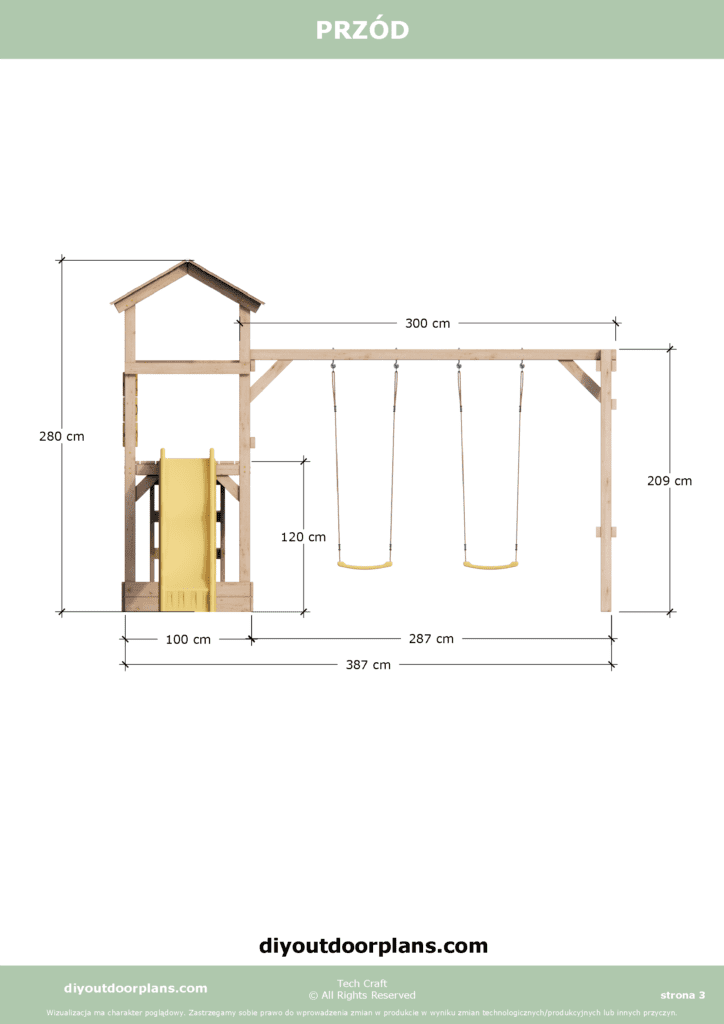 Plac Zabaw dla dzieci drewniany Set 5