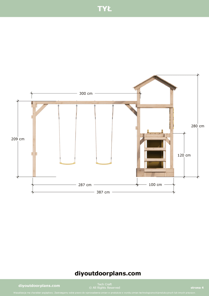 Plac Zabaw dla dzieci drewniany Set 5