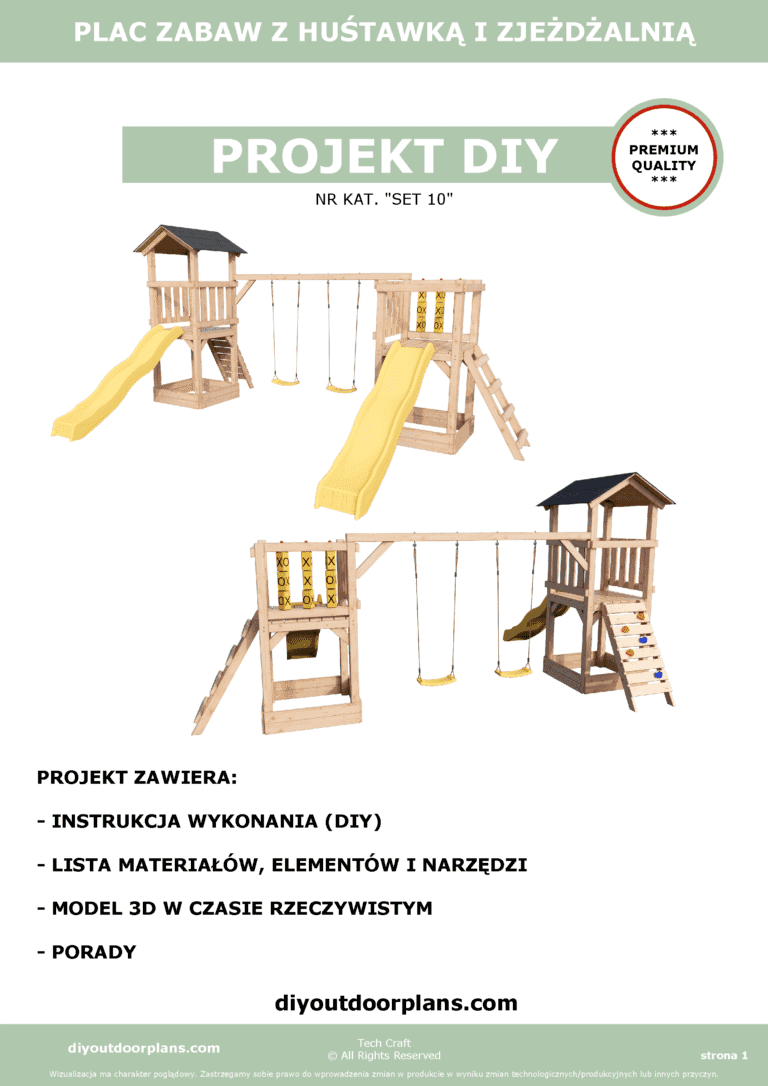 Plac Zabaw dla dzieci drewniany Set 10