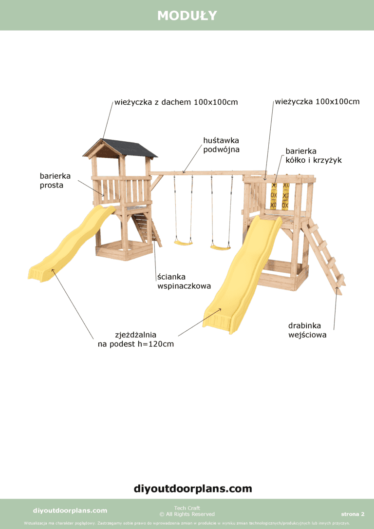 Plac Zabaw dla dzieci drewniany Set 10