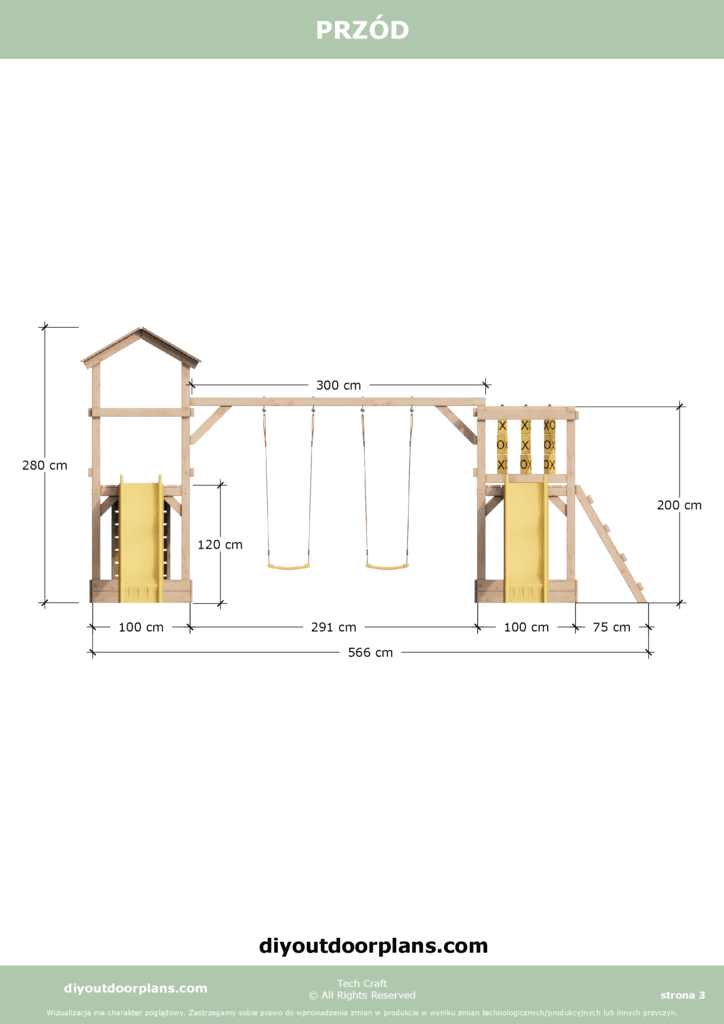 Plac Zabaw dla dzieci drewniany Set 10