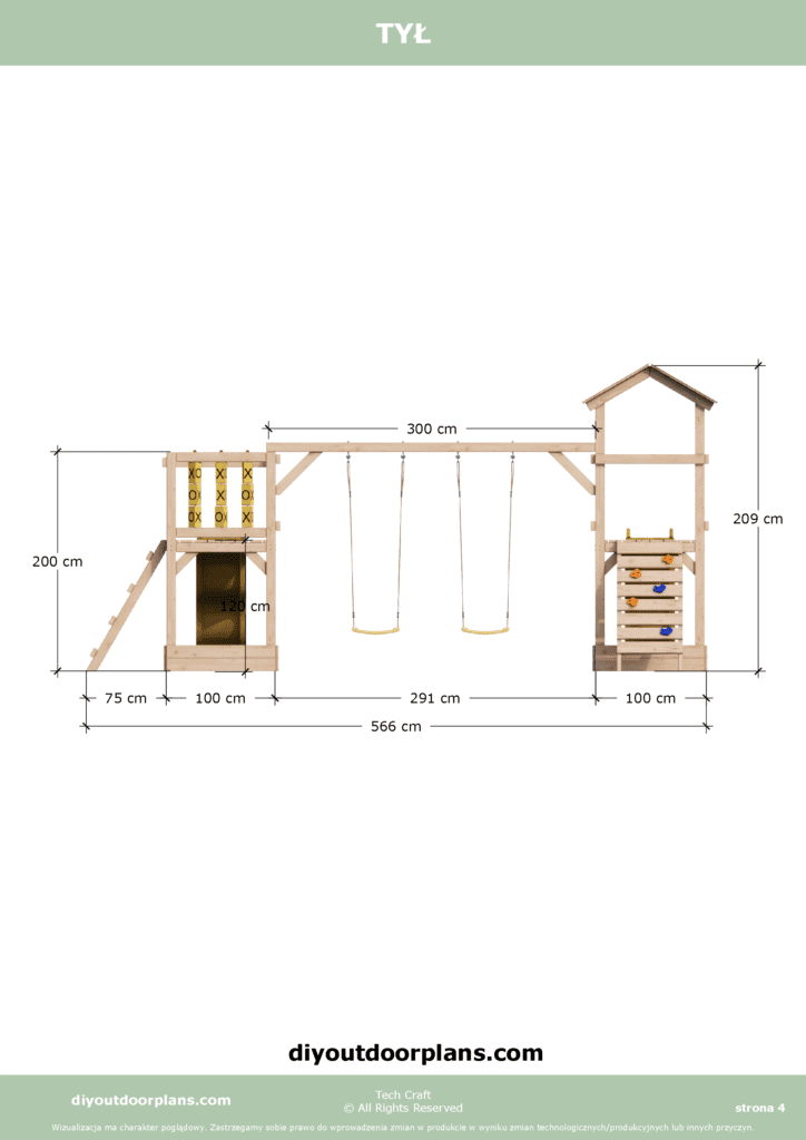 Plac Zabaw dla dzieci drewniany Set 10