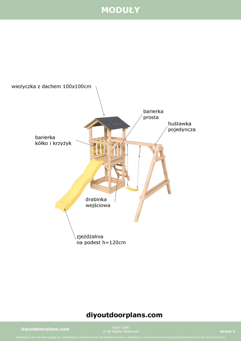 Plac Zabaw dla dzieci drewniany Set 6