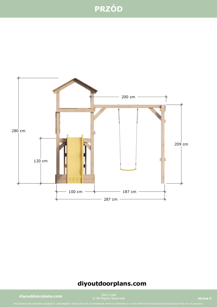 Plac Zabaw dla dzieci drewniany Set 6