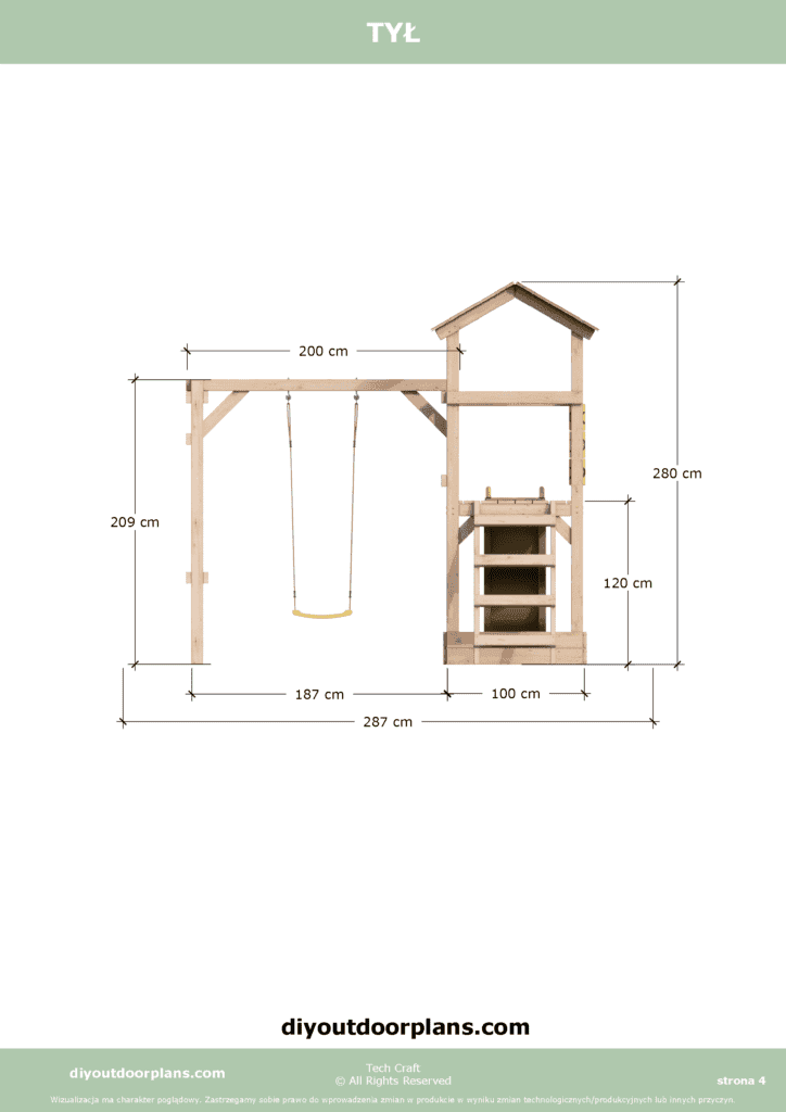 Plac Zabaw dla dzieci drewniany Set 6