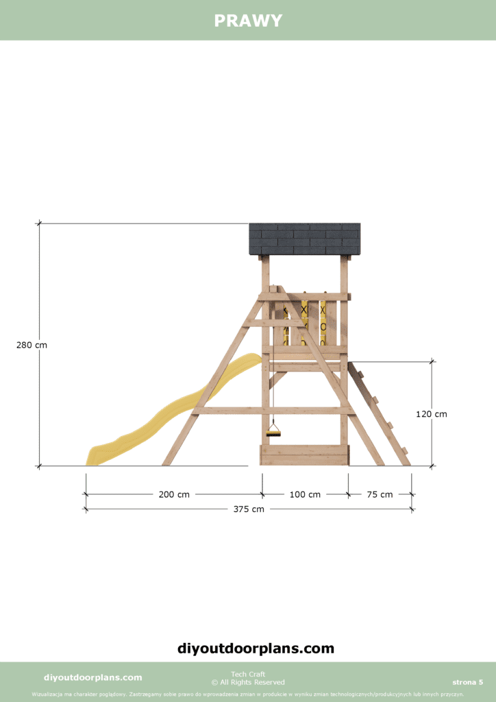 Plac Zabaw dla dzieci drewniany Set 6