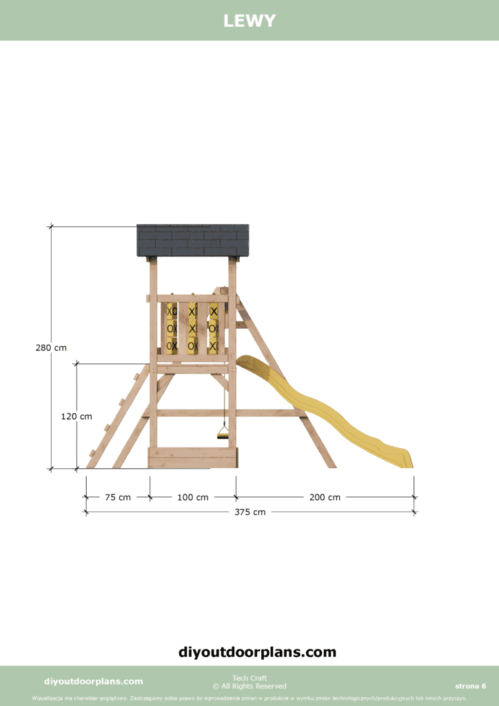 Plac Zabaw dla dzieci drewniany Set 6