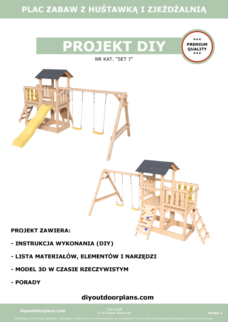 Plac Zabaw dla dzieci drewniany Set 7