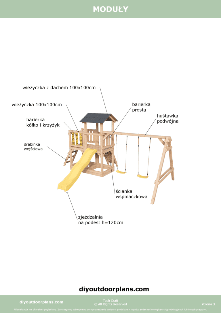 Plac Zabaw dla dzieci drewniany Set 7