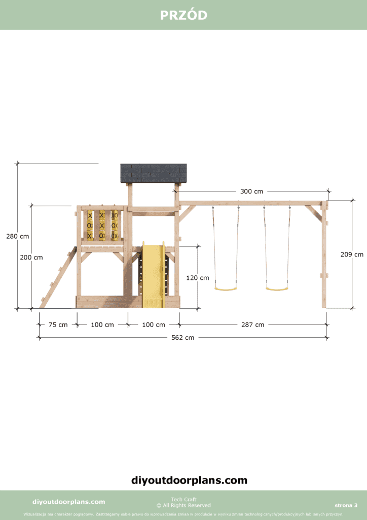 Plac Zabaw dla dzieci drewniany Set 7