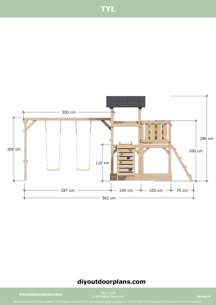 Plac Zabaw dla dzieci drewniany Set 7