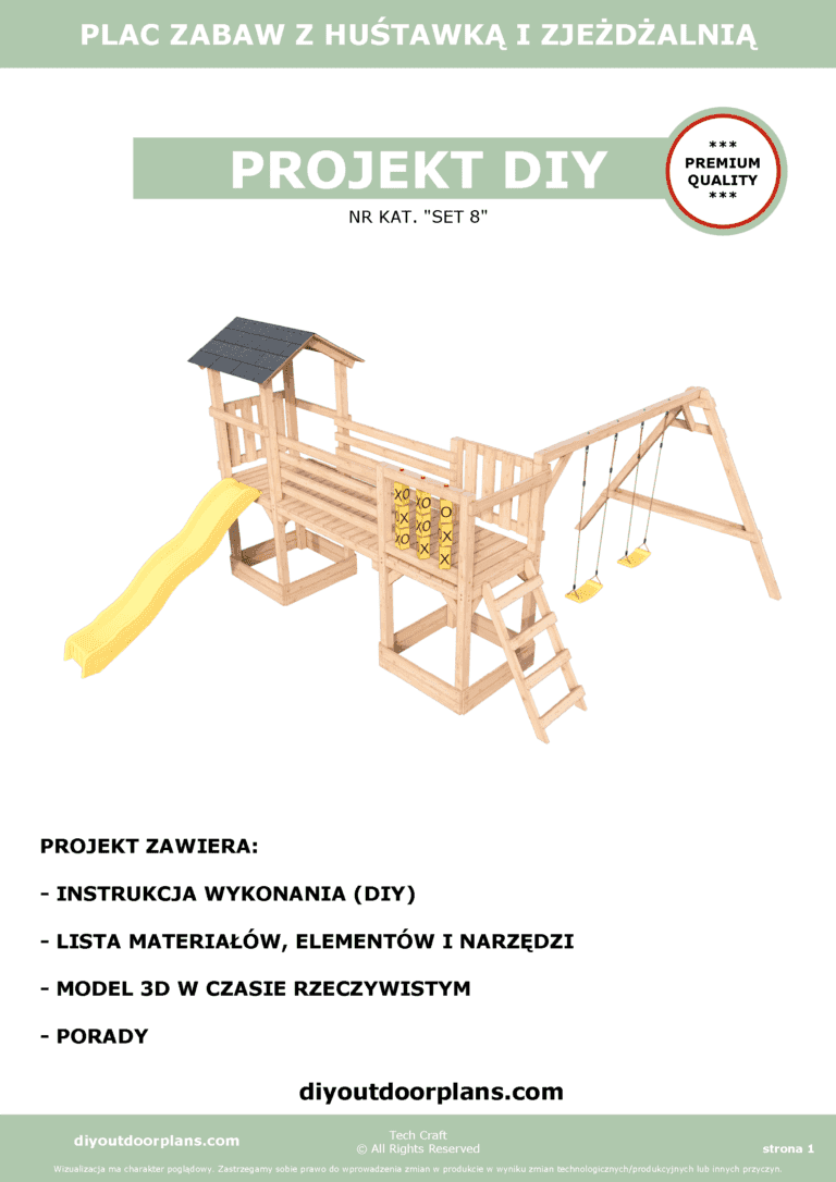 Plac Zabaw dla dzieci drewniany Set 8