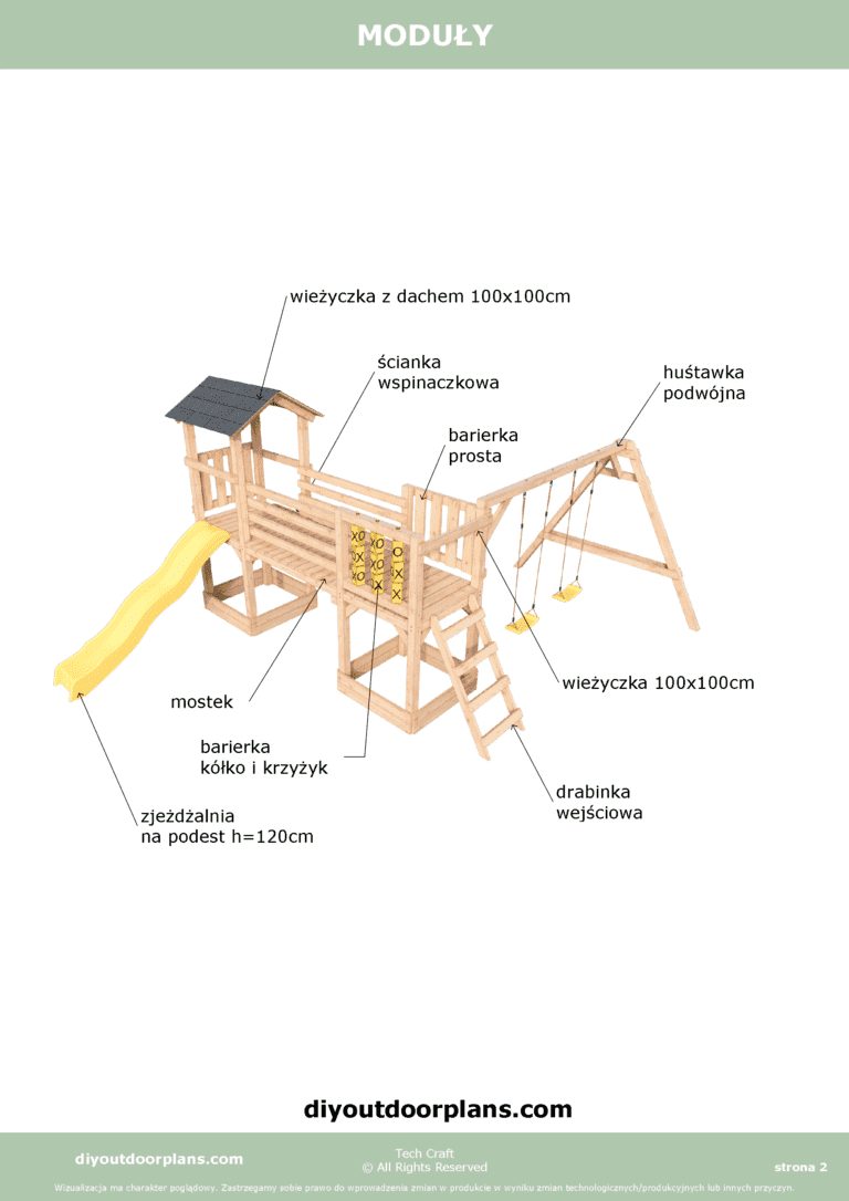 Plac Zabaw dla dzieci drewniany Set 8