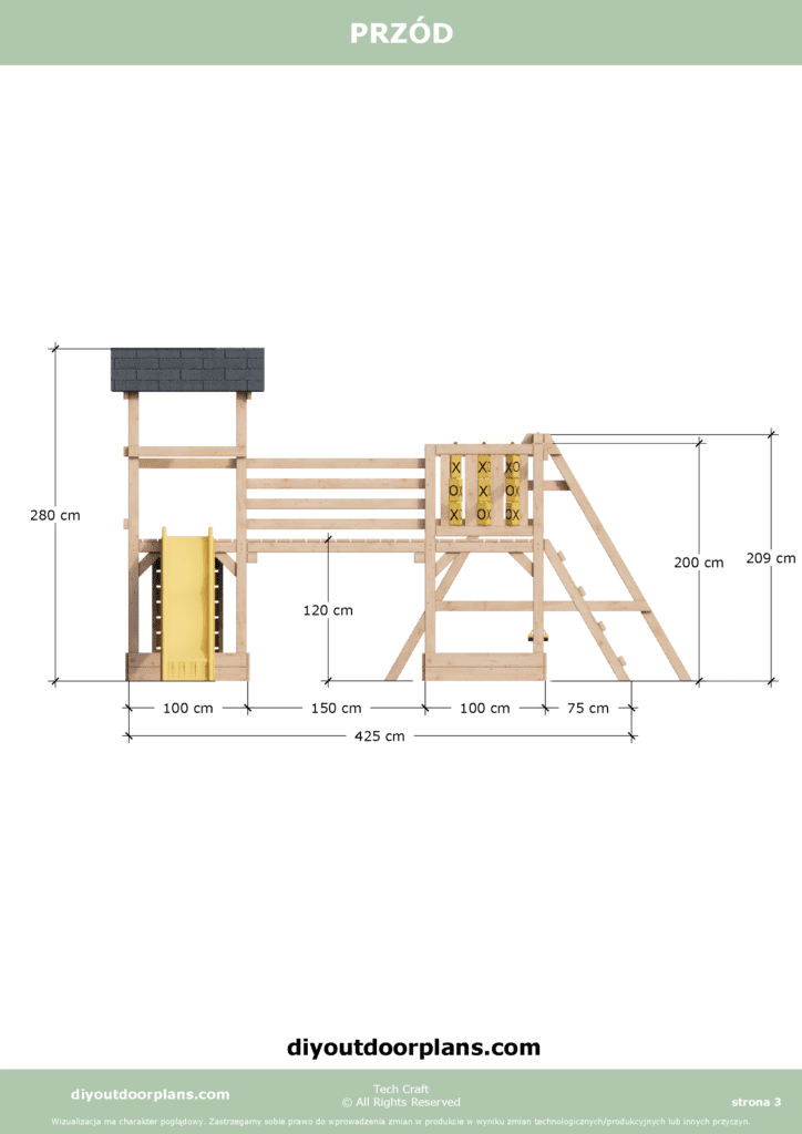 Plac Zabaw dla dzieci drewniany Set 8