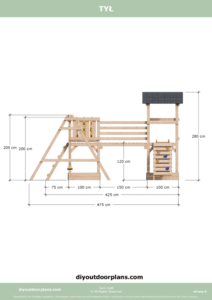 Plac Zabaw dla dzieci drewniany Set 8
