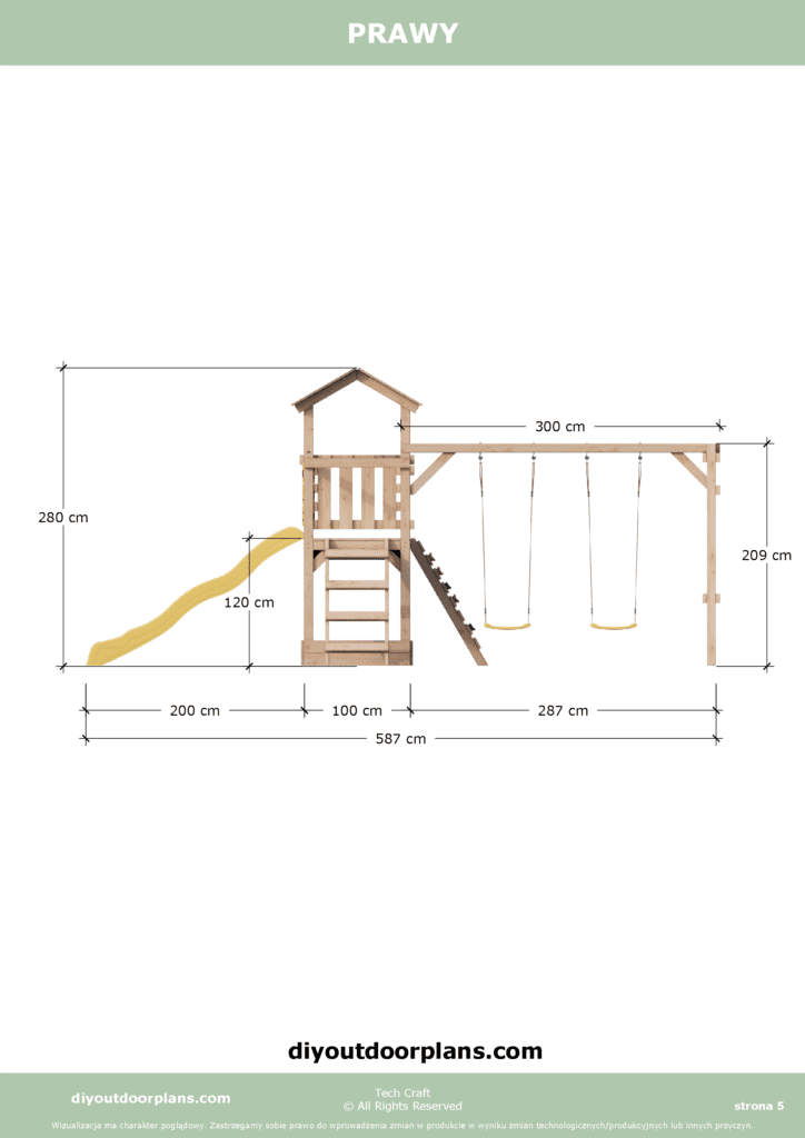 Plac Zabaw dla dzieci drewniany Set 8
