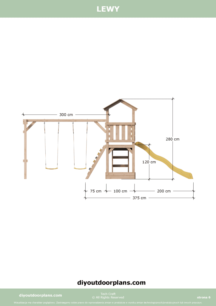 Plac Zabaw dla dzieci drewniany Set 8