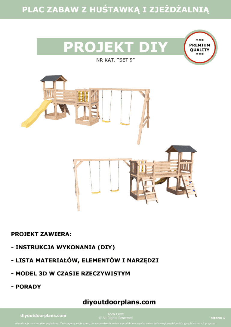 Plac Zabaw dla dzieci drewniany Set 9