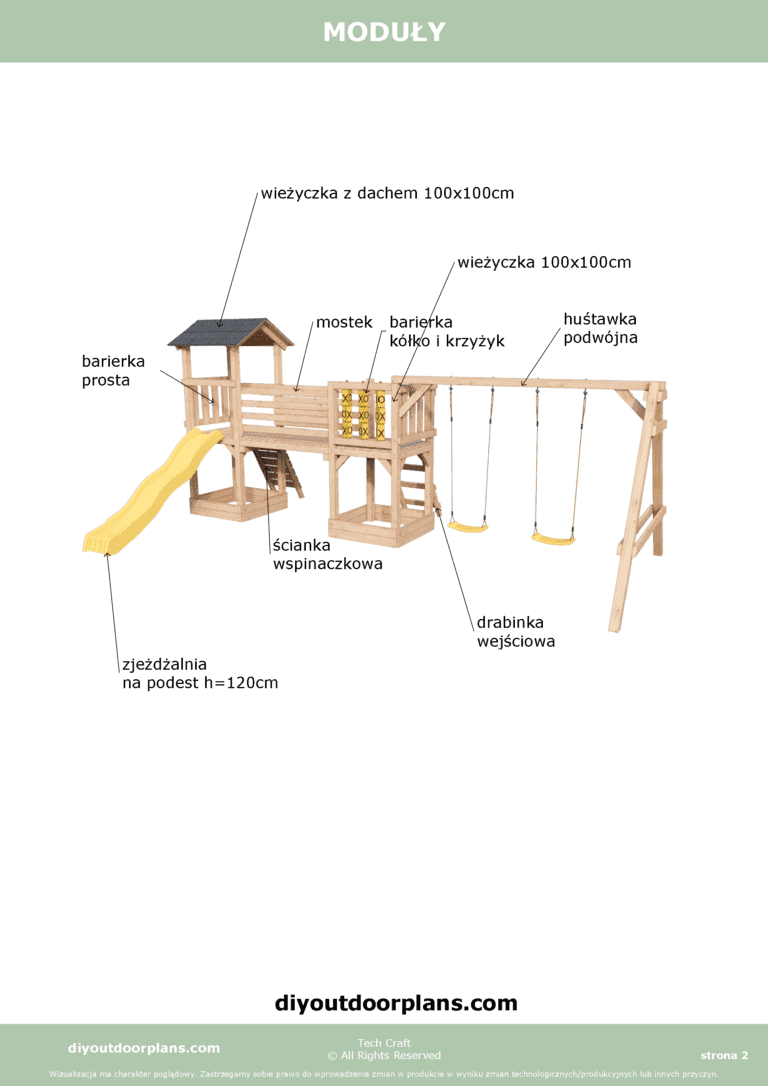 Plac Zabaw dla dzieci drewniany Set 9