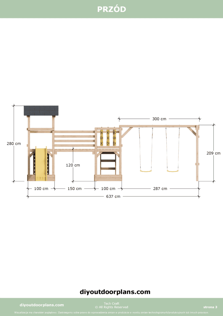 Plac Zabaw dla dzieci drewniany Set 9