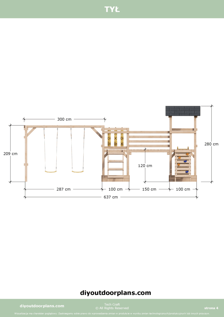 Plac Zabaw dla dzieci drewniany Set 9