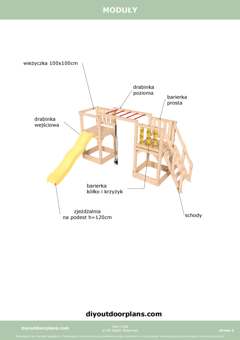 Plac Zabaw drewniany, Małpi Gaj, Siłownia Zewnętrzna FIT-SET 2